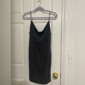 Popular Basics black sparkly mini dress